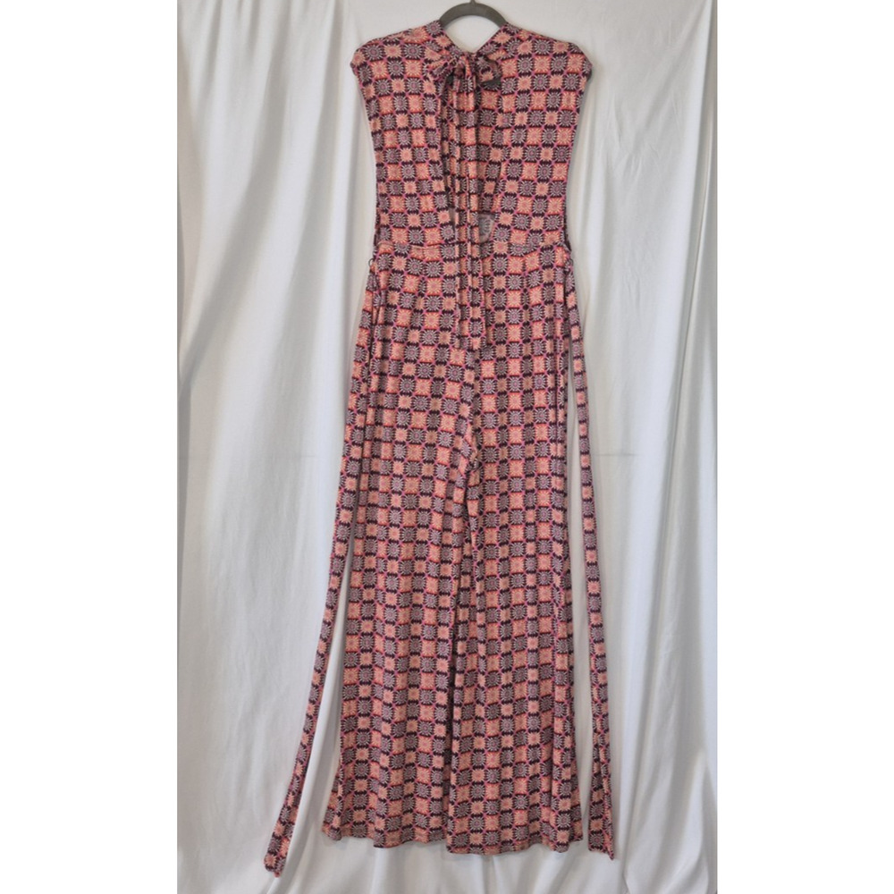 Free People Pink Geometric High-Neck Jumpsuit - Picture 9 of 13
